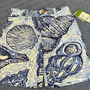 Lilly Pulitzer Blue and White Seashell Boys Shorts